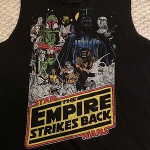 Fifth Sun/Star Wars Empire Strikes Back Black Muscle Tee Juniors Size Medium